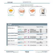 Pointes Biohit® standard 10 à 1000 µl