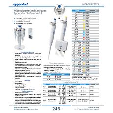 Micropipettes mécaniques Eppendorf Reference® 2 à volume fixe