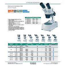 Stéréomicroscopes économiques 2 objectifs, à crémaillère