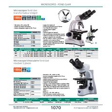 Microscope trinoculaire fond clair revolver 5 places