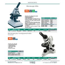 Microscope pour l'enseignement 400x fond clair