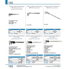 Pied à coulisse mécanique 150 mm double bec, jauge de profondeur