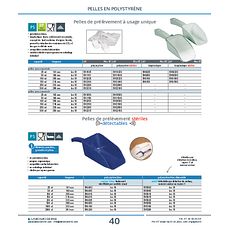 Pelles de prélèvement à usage unique en polystyrène