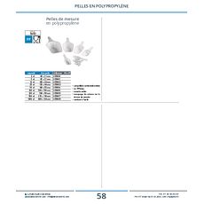 Pelles de mesure en polypropylène