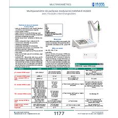 Multiparamètre de paillasse modulaires HANNA®, série HI2600 électrodes interchangeables