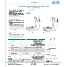 pH-mètres de laboratoire HANNA® livrés avec électrode
