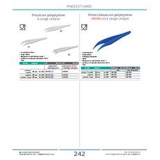 Pinces bleues en polystyrène stériles et à usage unique