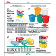 Conteneurs HACCP 75 litres en polyéthylène coloré