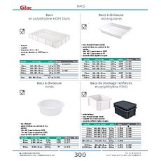Bacs à diviseuse rectangulaires