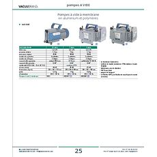 Pompe à vide à membrane en aluminium et polymères