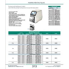 Pompes péristaltiques à débit avec tête de pompe compactes à couvercle basculant