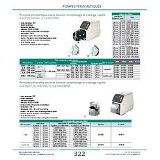 Pompes péristaltiques avec bouton remplissage et vidange rapide 0 à 3100 ml/min, 0,1 à 600 RPM