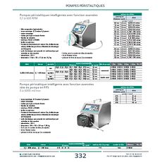 Pompe péristaltique modèle intelligent avec fonction avancées avec tête de pompe en PPS 0 à 6000 ml/min