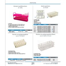 Portoir en polypropylène pour 18 tubes