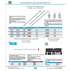 Préleveurs à aspiration / piston pour liquides visqueux