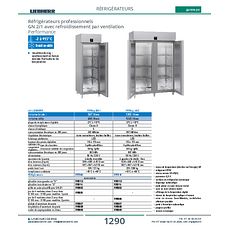 Réfrigérateurs professionnels GN 2/1 avec refroidissement par ventilation Performance
