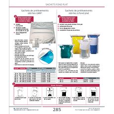 Sachets de prélèvements stériles à fond plat