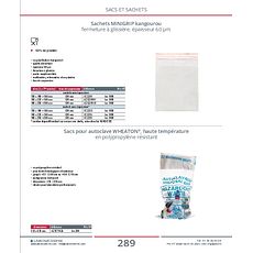 Sachets MINIGRIP kangourou fermeture à glissière, épaisseur 60 µm