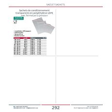 Sachets de conditionnement transparents en polyéthylène LDPE avec fermeture à pression
