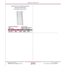 Sachets de conditionnement double emballage SterieBag Cleanroom