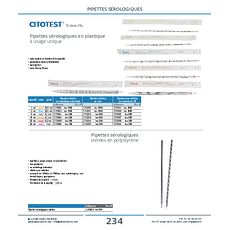 Pipettes sérologiques en plastique à usage unique