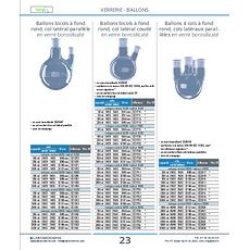 Ballons bicols à fond rond, col latéral coudé en verre borosilicaté DURAN®