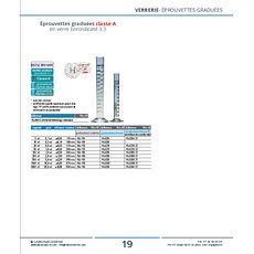 Eprouvettes classe A en verre borosilicaté 3.3 graduations ambrées HIRSCHMANN®