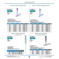 Tubes raccords avec tige rodage mâle , PYREX®
