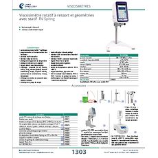 Viscosimètres rotatifs à ressort et géométries avec support crémaillière RV Spring