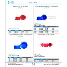 Capuchons avec bague d'inviolabilité col large