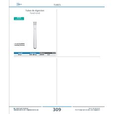 Tubes de digestion fond rond