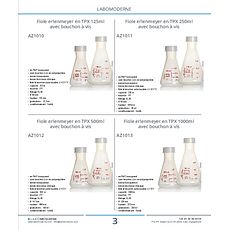 Fiole erlenmeyer en TPX 1000ml avec bouchon à vis