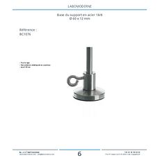 Base du support en acier 18/8 Ø 60 x 12 mm