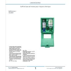 Coffret lave-œil mixte pour risques chimique