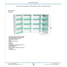 Armoire à pharmacie vide ASEP GV 20 â€“ 20 personnes