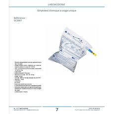 Ethylotest chimique à usage unique