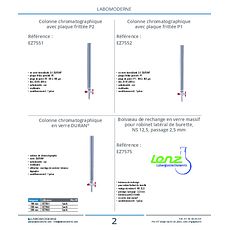 Colonne chromatographique avec plaque frittée P1 