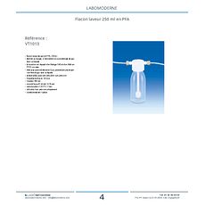 Flacon laveur 250 ml en PFA