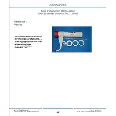 Tube d'aspiration télescopique pour dispenser simplex ii 0,2 - 2,0 ml